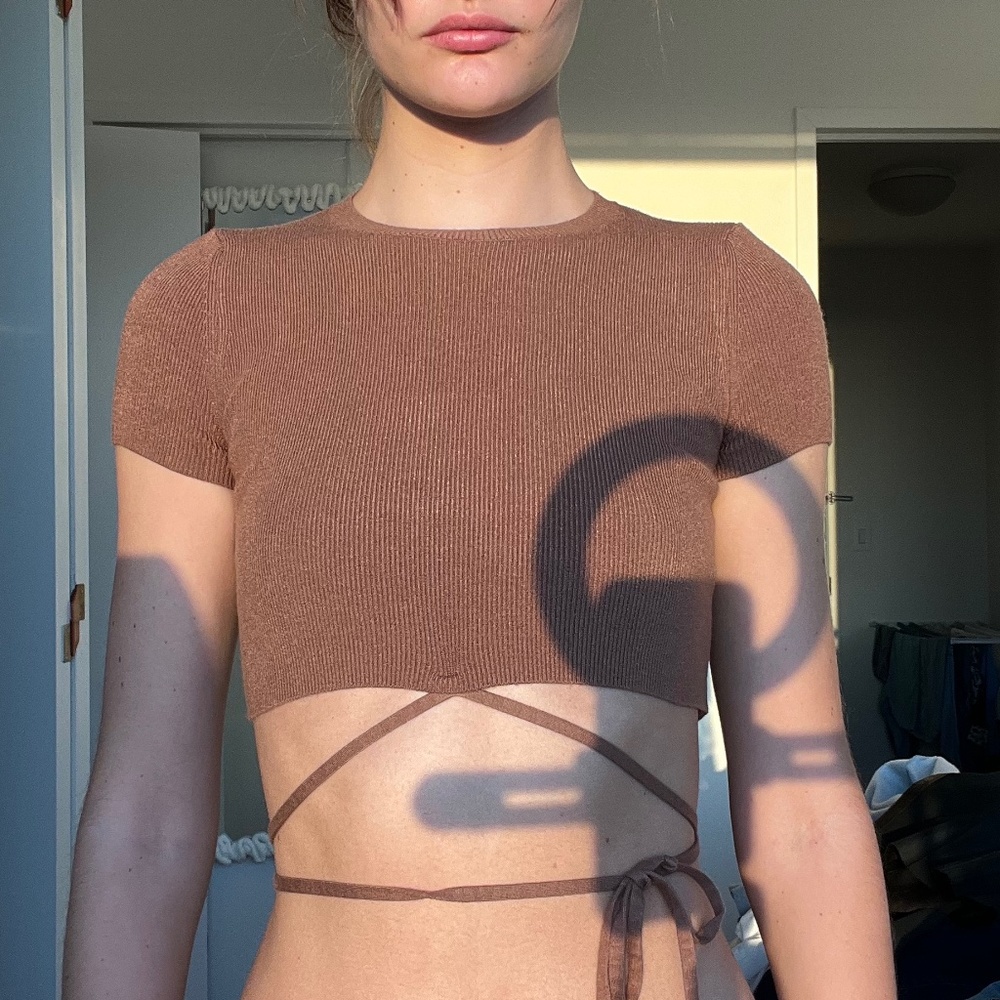 Brown crop top